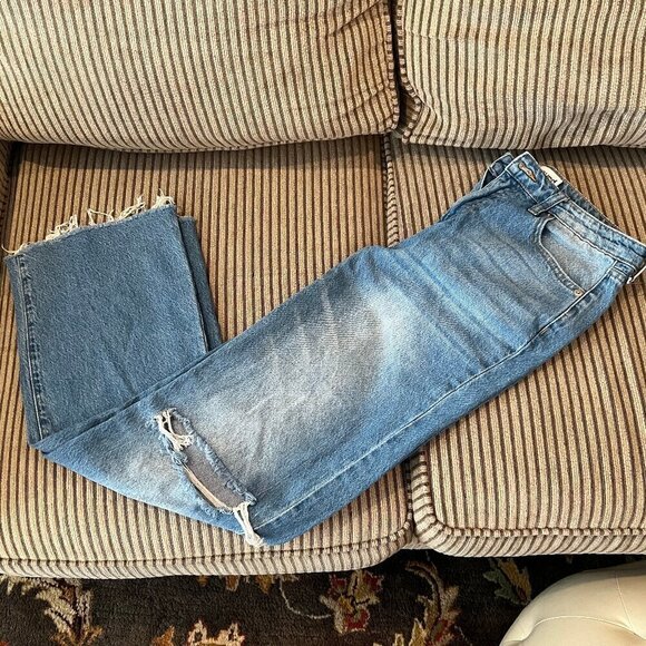Abound Denim - Women's Abound worn/wear ripped blue jeans, Size 28
